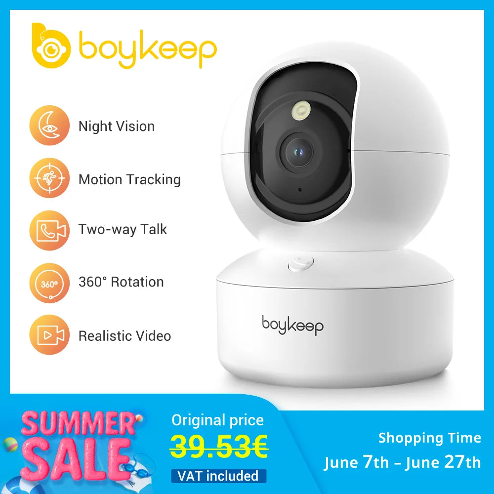 Smart Pet Camera – 2K WiFi with Night Vision & Two-Way Audio
