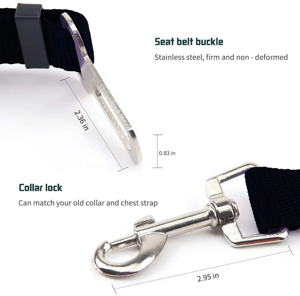 Adjustable Dog Car Seat Belt – Safety & Comfort for Pets