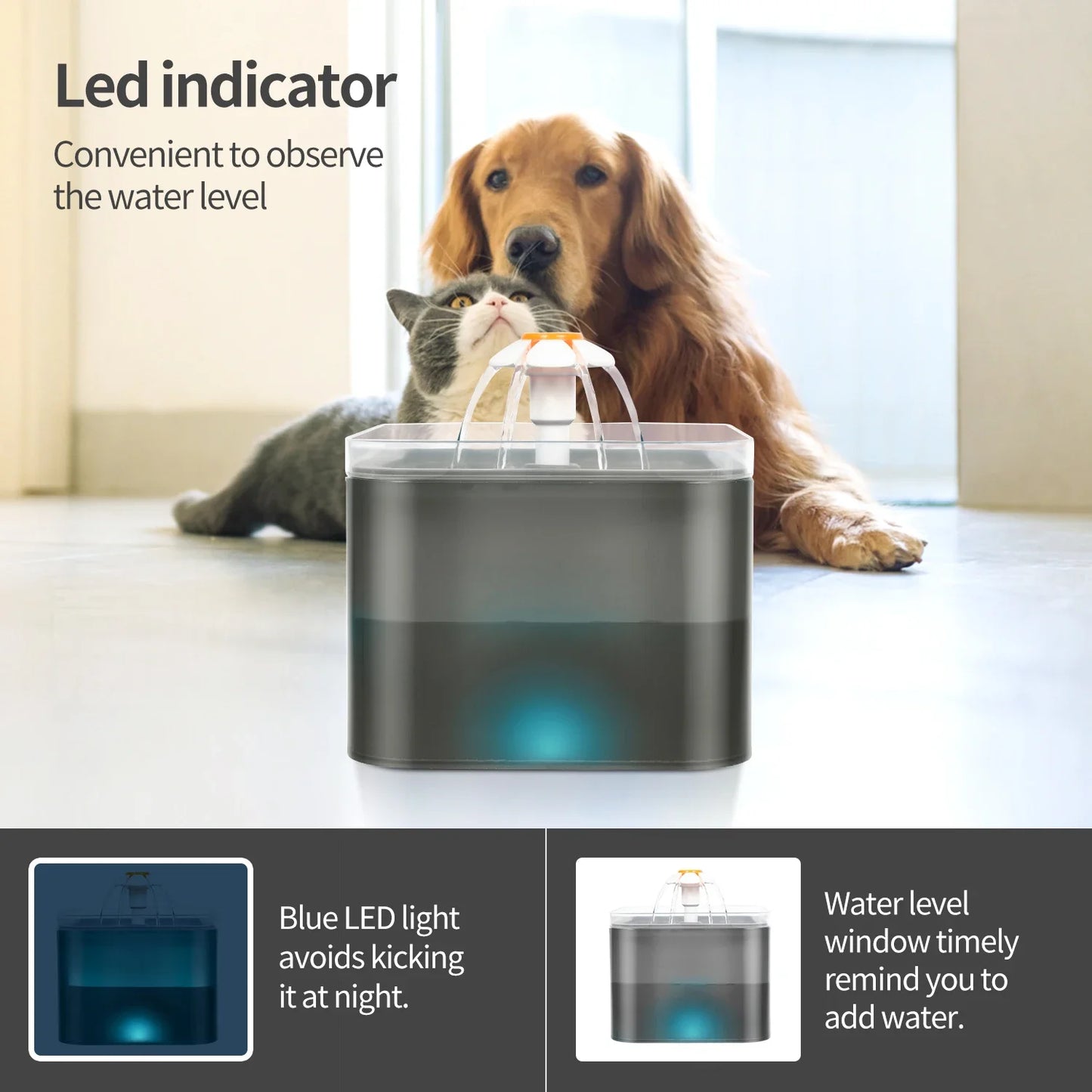 Pet Water Fountain – Silent, LED & Automatic Fresh Water Dispenser