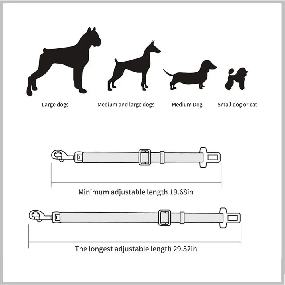 Adjustable Dog Car Seat Belt – Safety & Comfort for Pets