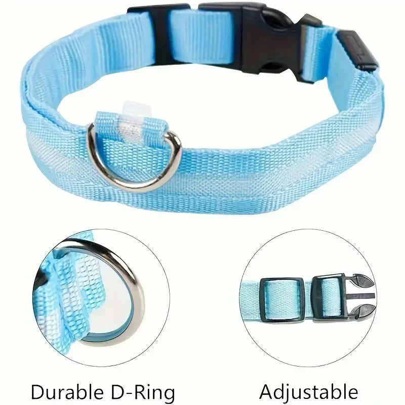 LED Safety Dog Collar – Rechargeable, Waterproof & Night Visibility
