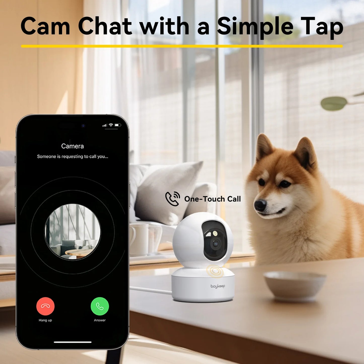 Smart Pet Camera – 2K WiFi with Night Vision & Two-Way Audio