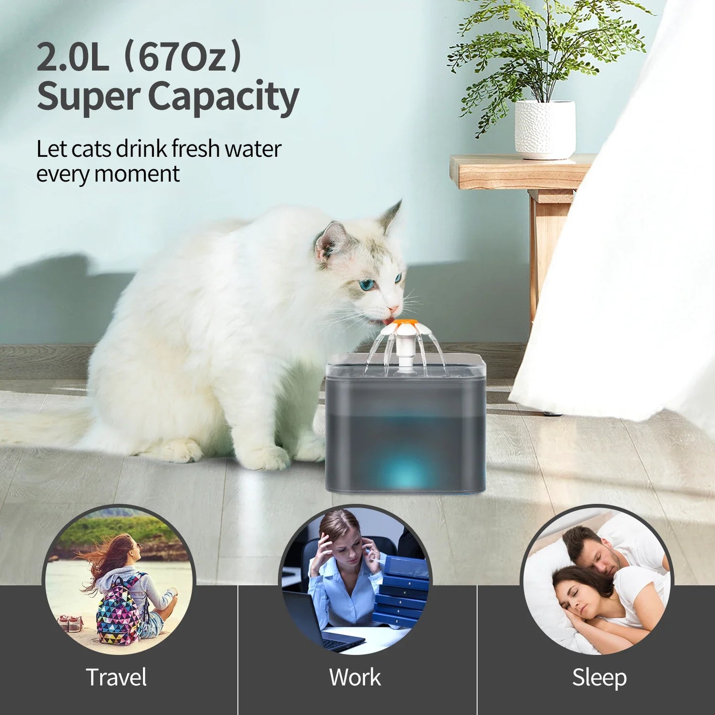 Pet Water Fountain – Silent, LED & Automatic Fresh Water Dispenser