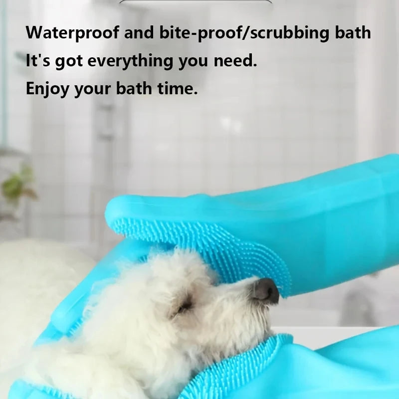 Pet Grooming & Bathing Glove – Silicone Deshedding Brush for Dogs & Cats