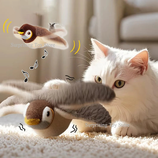 Interactive Flying Bird Toy – Rechargeable Chirping & Flapping Cat Toy